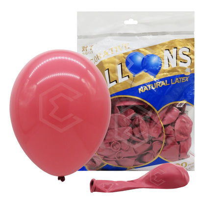 Bolsa 100 Globos Rojo Rosa Brillosos #10 Fiestas Bodas Latex