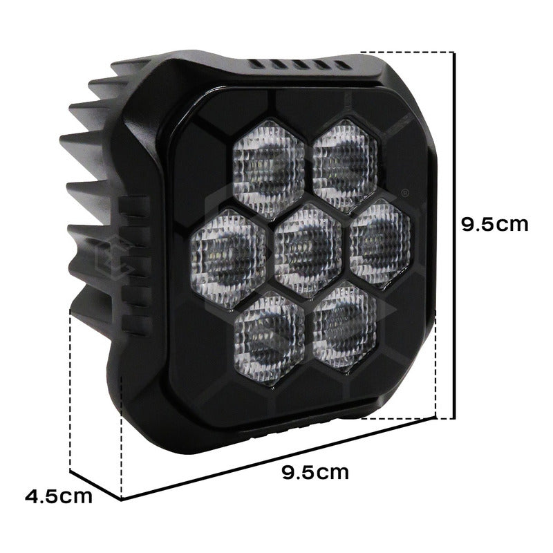 Par Faros 7 Led Luz Blanca Panal Rzr Can Am Atv 35.4w 10-30v