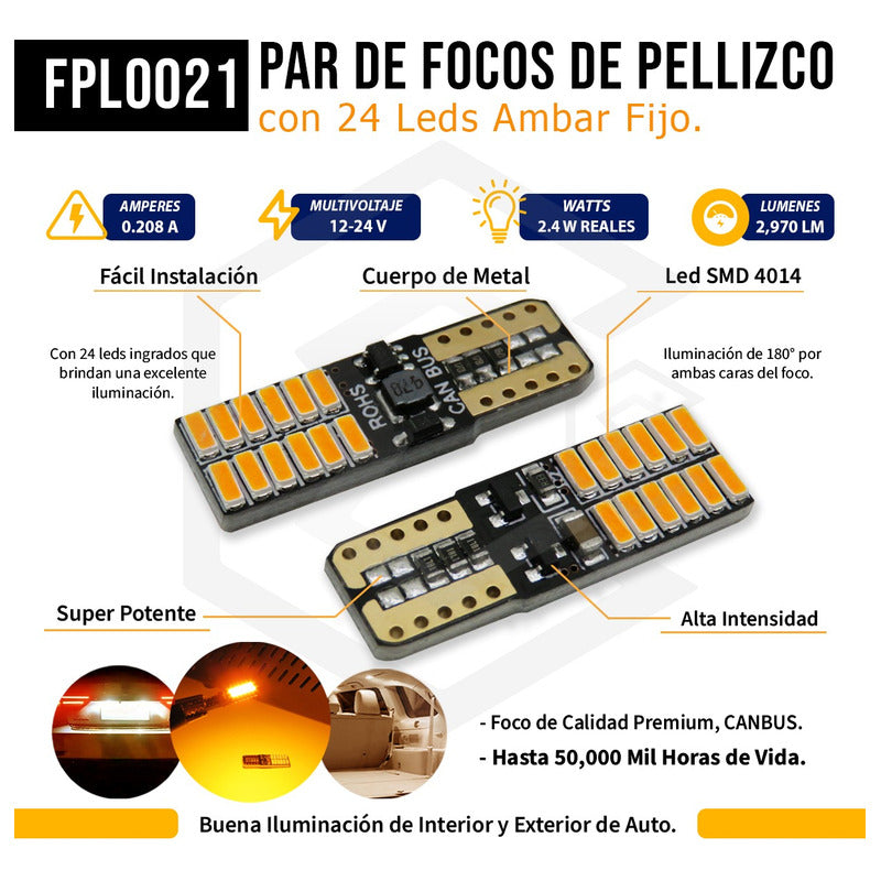 Kit De 50 Focos De 24 Leds 12v Canbus Envío Gratis