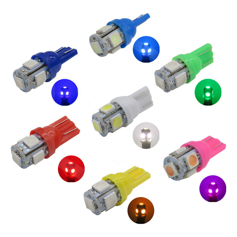 Kit 10 Focos Pellizco 5 Leds 5050 T10-158 Color A Eligir