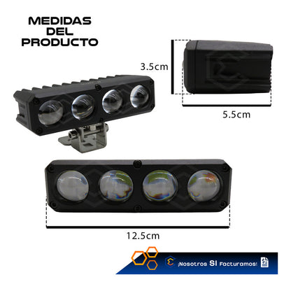 Par De Faros 24 Leds Lupa Blanco-ambar Spot Luz Fija 9-80v