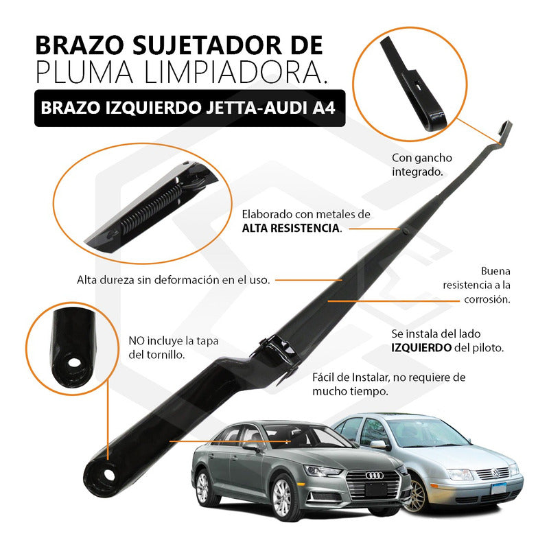 Par Brazos Limpiador Vw Golf - Audi -jetta A4 99-15 Metalico
