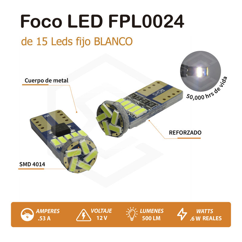Par Focos De Pellizco 15 Led Canbus Alta Intensidad 12v