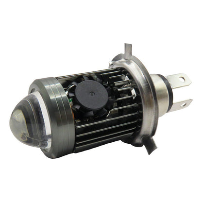 Foco Moto H4 Lupa Con Ventilador Ba20d Bicolor 6 Leds Csp T