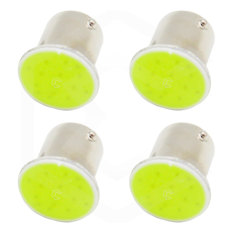 4 Focos 1156 1157 Led Cob Cuarto Stop Direccional Reversa