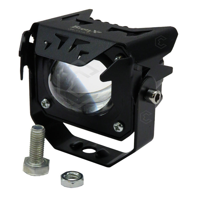 2 Faros Bicolor Rectangular 3'' 6 Hiperled Lupa Fijo 12-24v