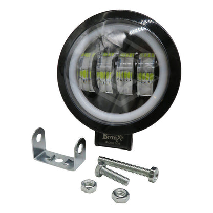 Par Faros Redondo 4 Hiper Lupa Ojo Ángel Gel Cob Estrobo
