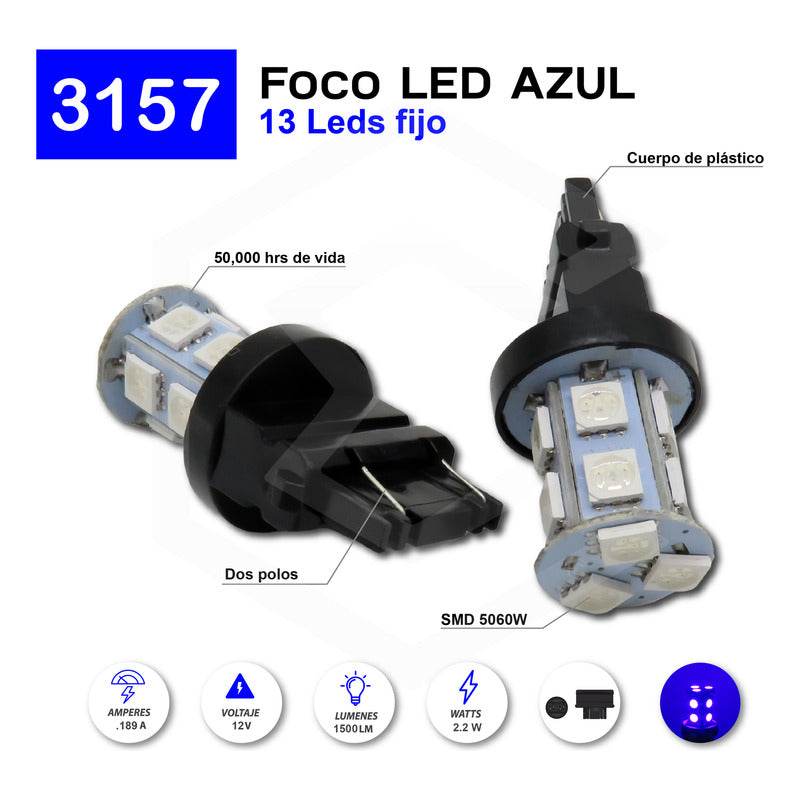 2 Focos 1157 1156 1176 3157 7440 7443 13 Leds Fijo Par Focos