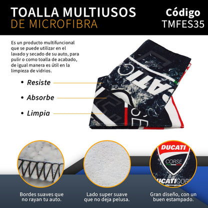 Toalla De Microfibra Para Moto Ducati Monster Corse 55x40