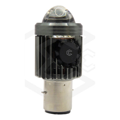Foco Moto H4 Lupa Con Ventilador Ba20d Bicolor 6 Leds Csp T
