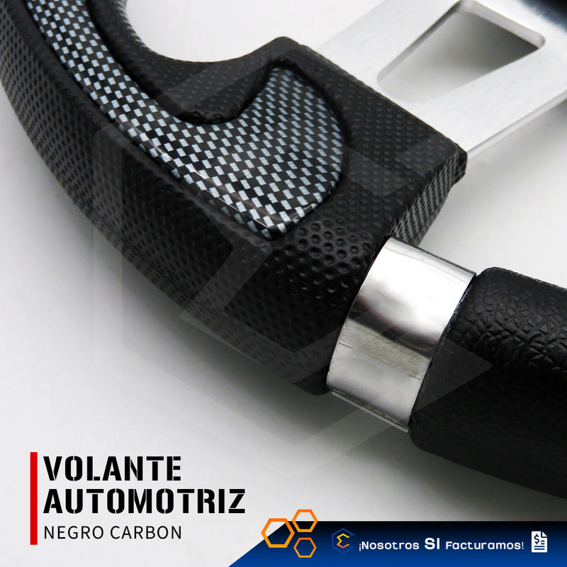 Volante Deportivo Universal Metal Con 8 Pernos Carbon 33cm Carbon