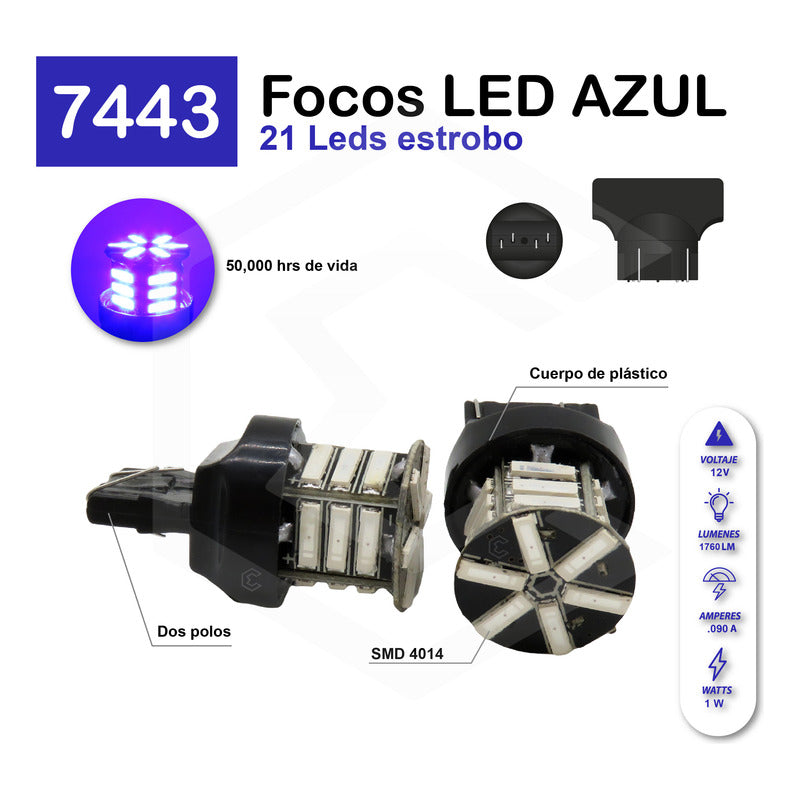 Par 2 Focos 3157 1156 1157 7440 7443 1176 21 Leds Estrobo