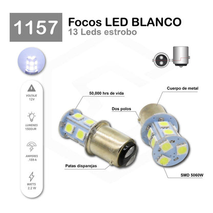 6 Focos 1157 1156 1176 3157 7440 7443 13 Leds Estrobo 12v