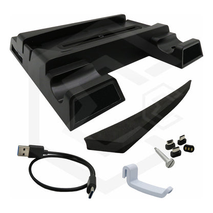 Base Para Ps5 Con Ventilador Y Soporte De Carga 2 Mandos 13j Blanco