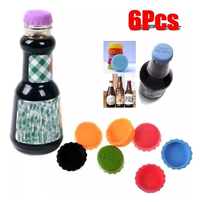 6x Cubrebotellas Cerveza Silicon Tapa Cerveza Botellas Chela