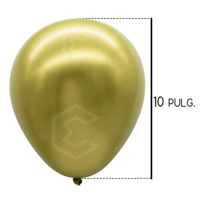 Bolsa 50 Globos Dorado Arena Metalico #10 Fiesta Boda Latex Dorado Arena Metalico