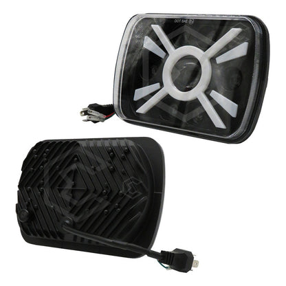 Par De Faros Unidad 5x7 Rectangular Bicolor Led Cree 12-24v