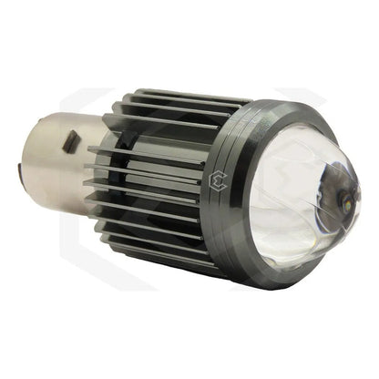Foco Moto H4 Lupa Con Ventilador Ba20d Bicolor 6 Leds Csp