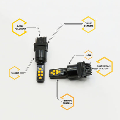 2 Focos 12 Led Canbus Cuarto Stop 12-24v 1156 57 3157  7507