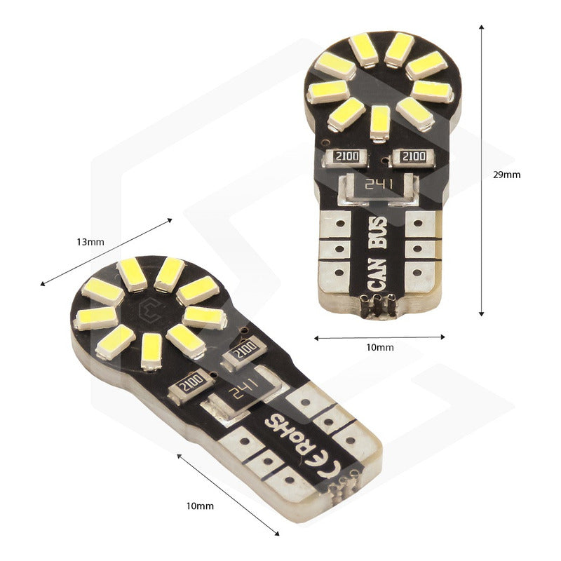 Kit 5 Par Focos De Pellizco 8 Led Canbus Alta Intensidad 12v W5w