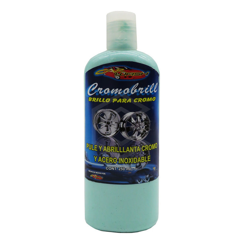 5 Pule Y Abrillanta Cromo Acero Inoxidable Cromobrill 250ml Azul Acero
