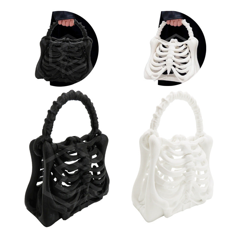 Bolso De Esqueleto Hueso Gotico Halloween Impresión 3d Petg