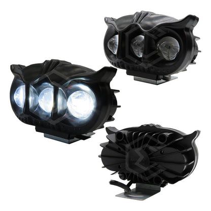 Par Faros 24 Leds 3 Lupas Bicolor Ojo Demonio Estrobo 12-24v