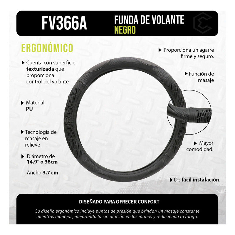 Funda Cubre Volante Con Textura Para Masaje Con Silicón 38cm