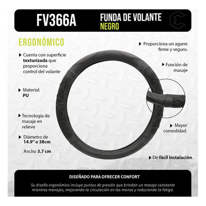 Funda Cubre Volante Con Textura Para Masaje Con Silicón 38cm
