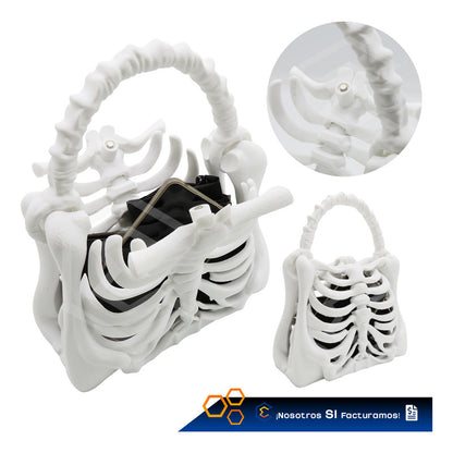 Bolso De Esqueleto Hueso Gotico Halloween Impresión 3d Petg