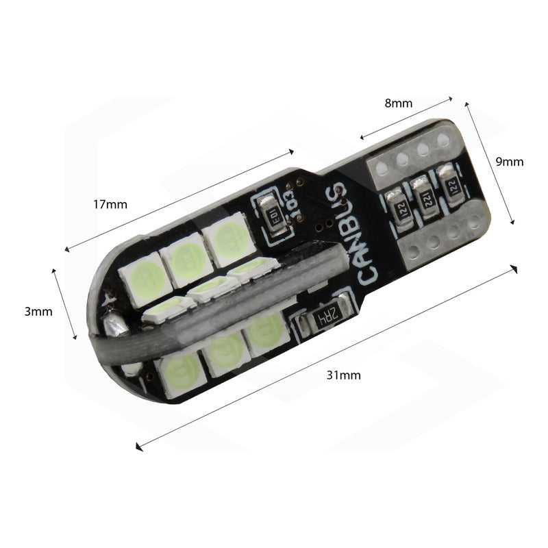 Kit 10 Focos Pellizco T10 24 Leds Canbus 3030 Alta Potencia