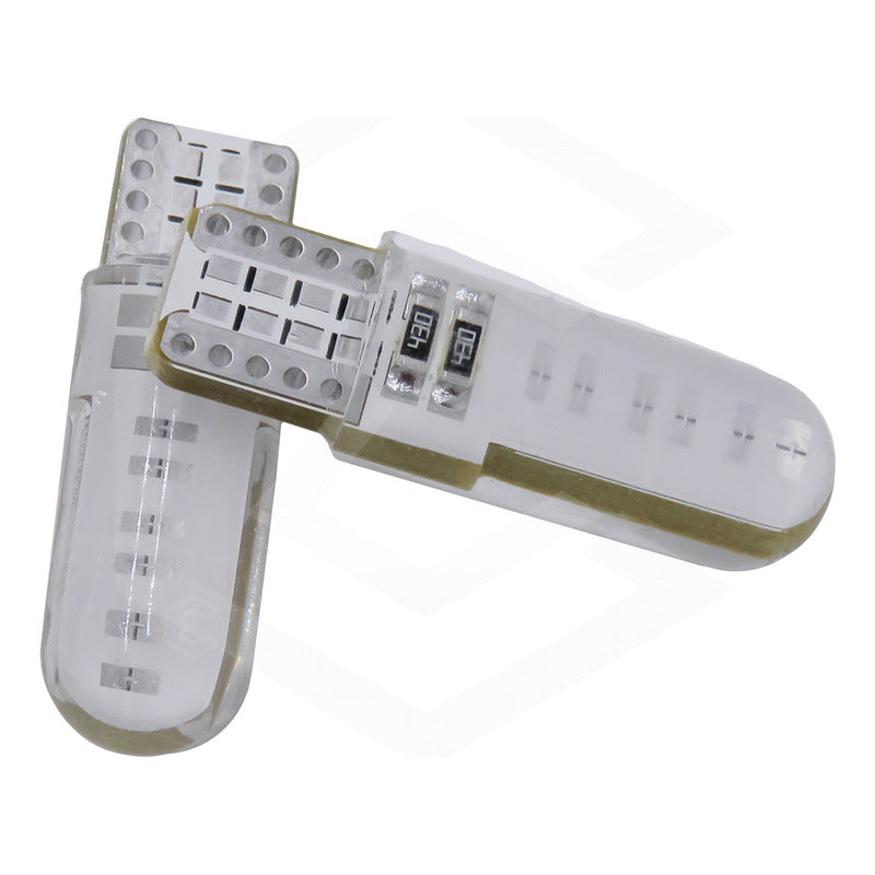 Kit De 10 Focos De Pellizco T10 12 Leds Cob Chip 80 Ma 12v