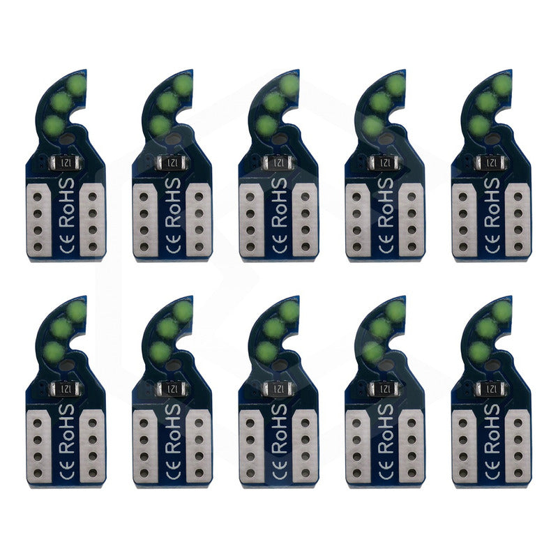 Kit De 10 Focos De Pellizco T10 6  Leds Cob Alta Potencia