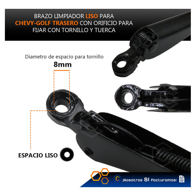Chevy C1 C2 C3 Brazo Limpiador Trasero Chevrolet Negro