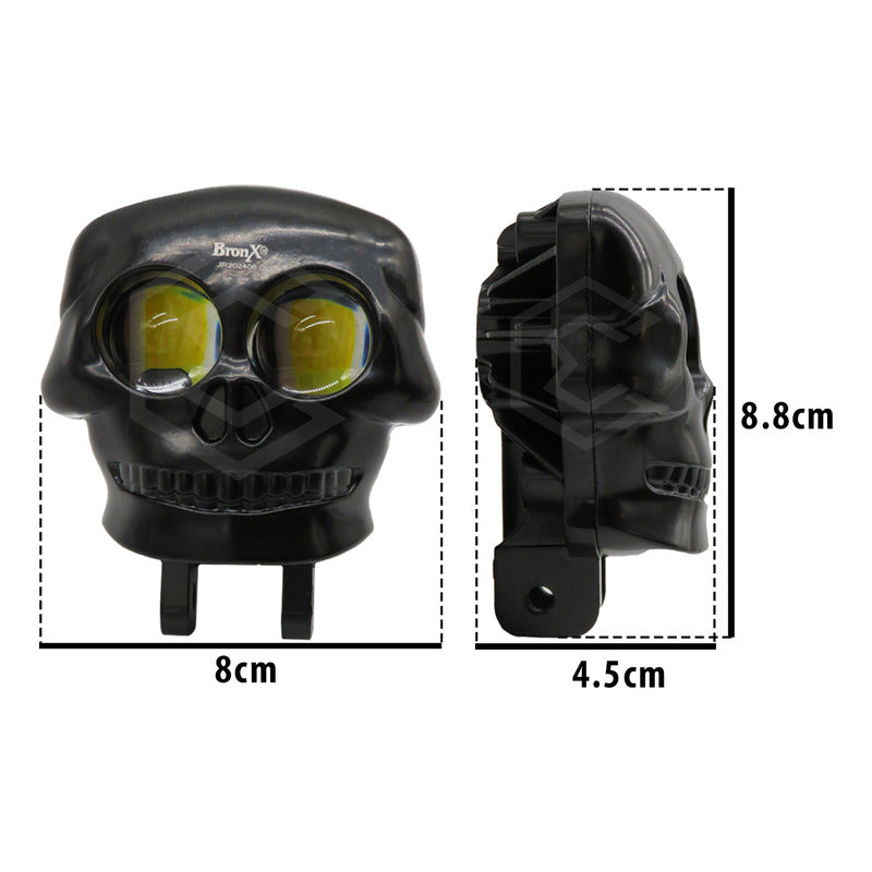 Par De Faros 6 Leds Con 2 Lupas Bicolor Fijo Estrobo 12-24v