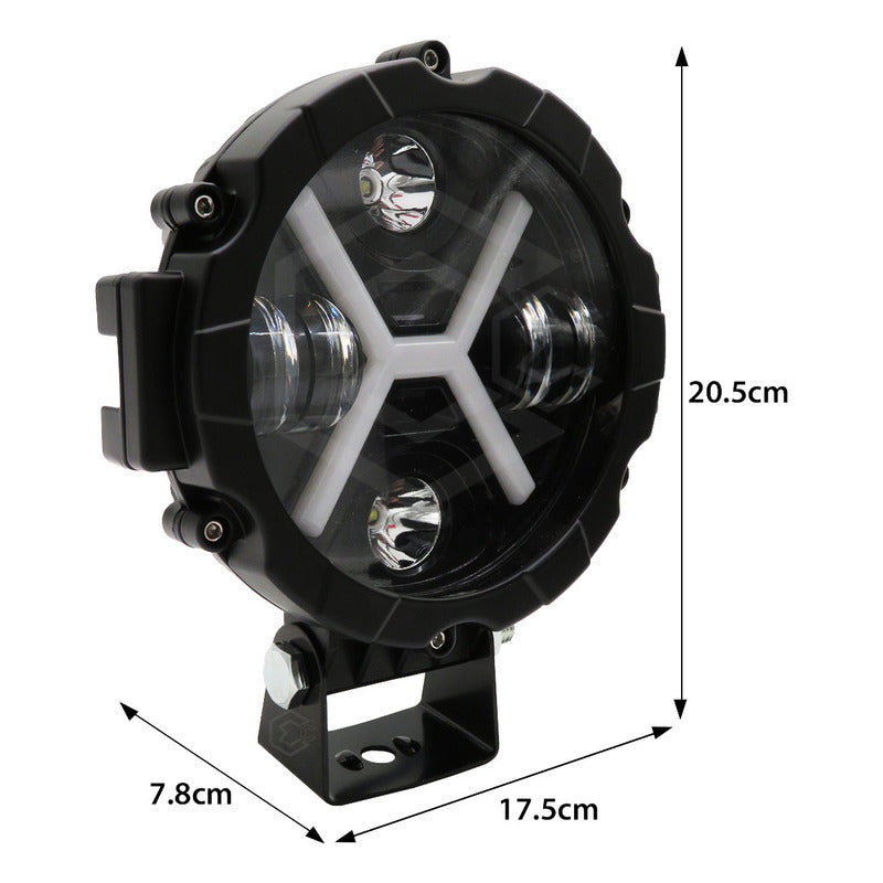 4 Faros De Led Auxiliar Luz Blanca En X 24000lm 6 Led 12-24v Blanco