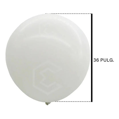 1 Globo Brilloso N°36 De Látex Para Fiestas, Bodas Y Eventos Color Blanco