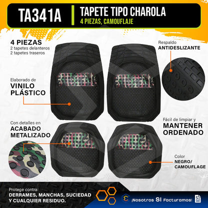 Tapete Tipo Charola Uso Rudo Auto Camioneta Juego 4 Piezas
