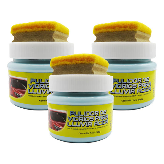 3 Pulidor De Vridrios Para Lluvia Acida Excelente Brillo Agua