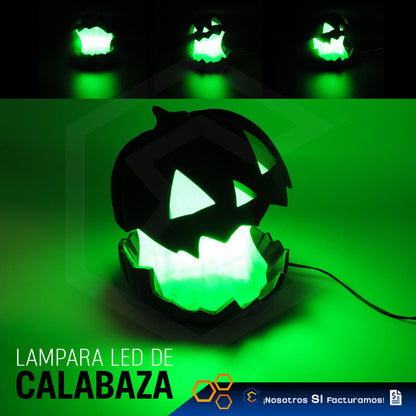 Lámpara Calabaza Luz Led Halloween Decoracion E Impresión 3d Negro