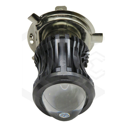 Foco Moto H4 Lupa Proyector Bicolor 30 Leds 2 Funciones H4