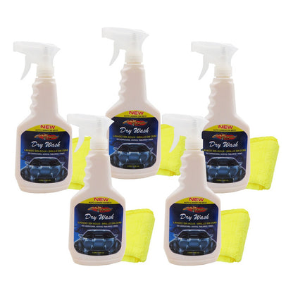 5 Dry Wash Lavado En Seco Carroceria Vidrios Tablero Rines