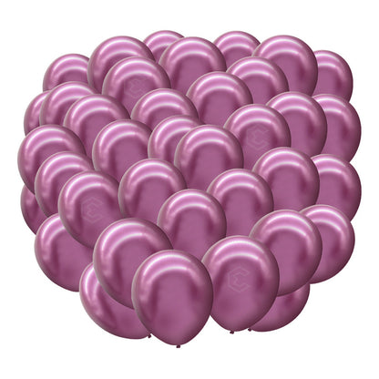 Bolsa 50 Globos Rosa Metálicos #10 Fiestas Y Bodas Latex