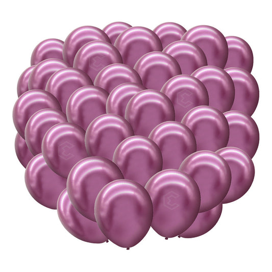Bolsa 50 Globos Rosa Metálicos #10 Fiestas Y Bodas Latex