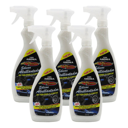 5 Silicón Abrillantador Tableros Llantas Brillo Intenso Pist Beige