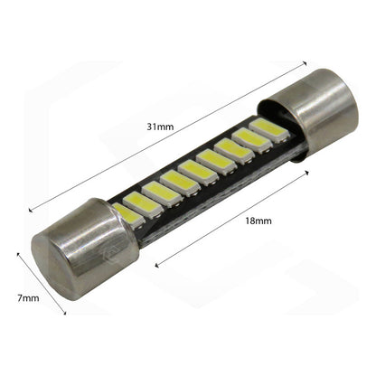 4 Focos Fusible Festoon 28mm Y 31mm T6.3 Con 9 Led Viseras