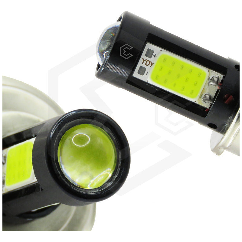 Foco Moto H4 47 Leds Cob Ba20d 3 Caras Lupa 9000lm Reales T H4