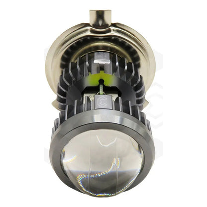 Foco Moto H4 Lupa Proyector Ba20d Bicolor 66 Led 2 Funcion T