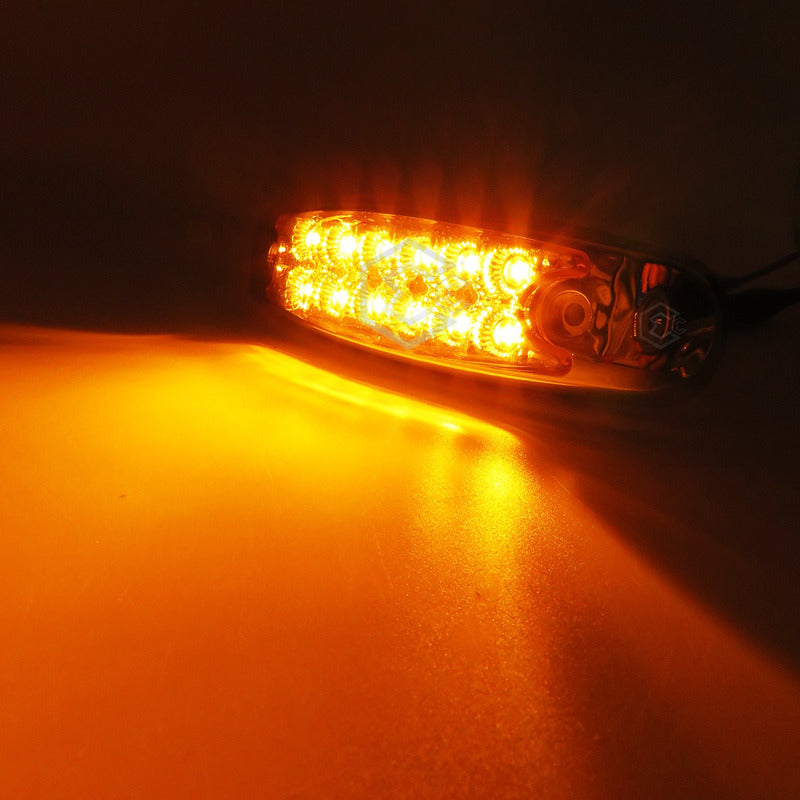 10 Plafón Lateral 12 Led Tipo Peterbilt Fijo Estrobo Cromado