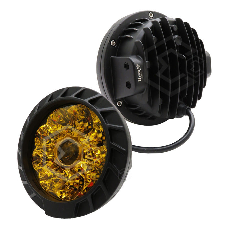 Faros Universales Redondo 5.5'' 10 Led Hiper Lupa 12-24v